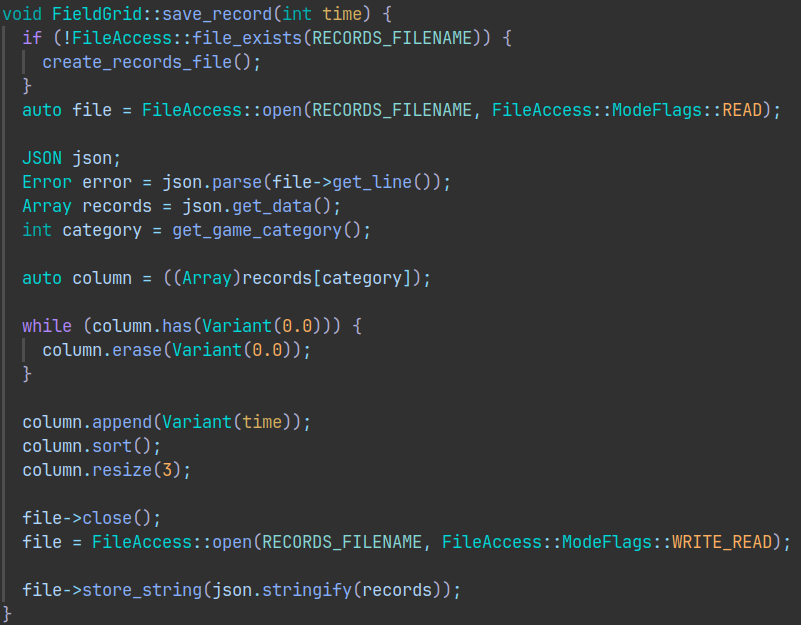 Рисунок 17 --- Метод записи рекорда в файл